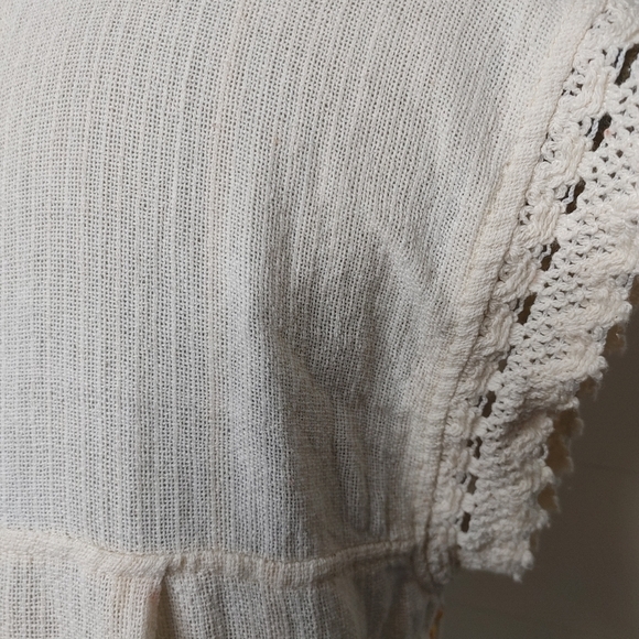 BOHO Embroidered Crochet Top M - Picture 6 of 11